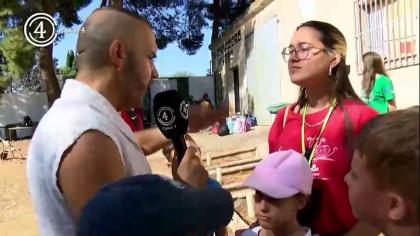 Huerto Solidario de Cáritas con la Visita del Campus Ceip Giner De Los Ríos Villarrobledo