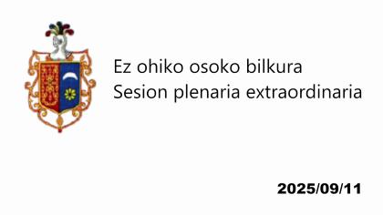 Pleno extraordinario 11/09/2025 - 2025/09/11 Ez ohiko osoko bilkura